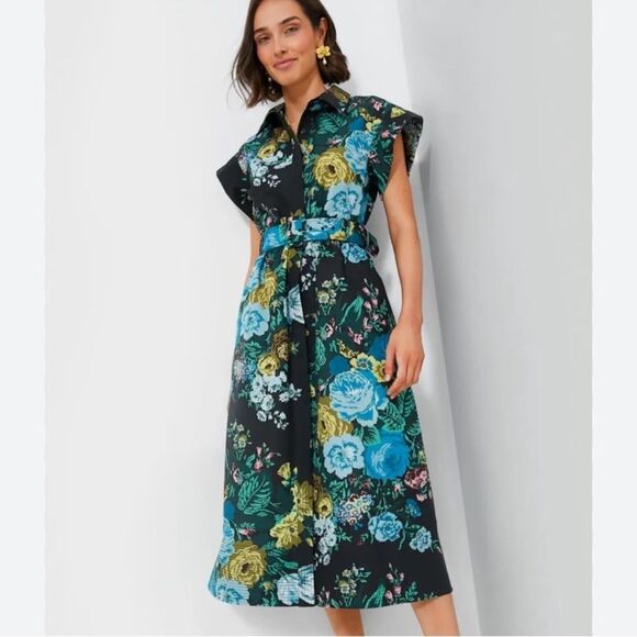 Tuckernuck Dresses & Skirts - TUCKERNUCK Black Verdant Floral Short Sleeve Dress
X21